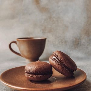 Chocolate macaron,